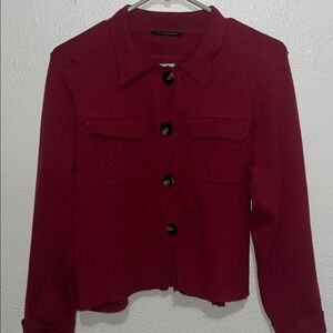 Tahari Deep Red Blazer